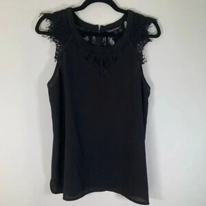 41 Hawthorn Blouse Women’s Large Black Lace Trim Top